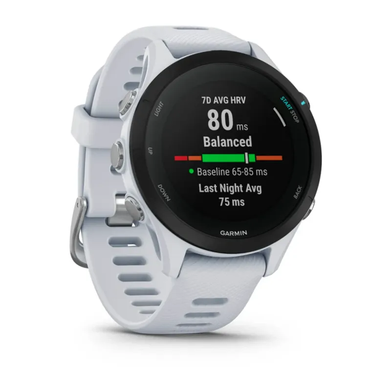 Garmin Forerunner 255S Music GPS Watch in Whitestone